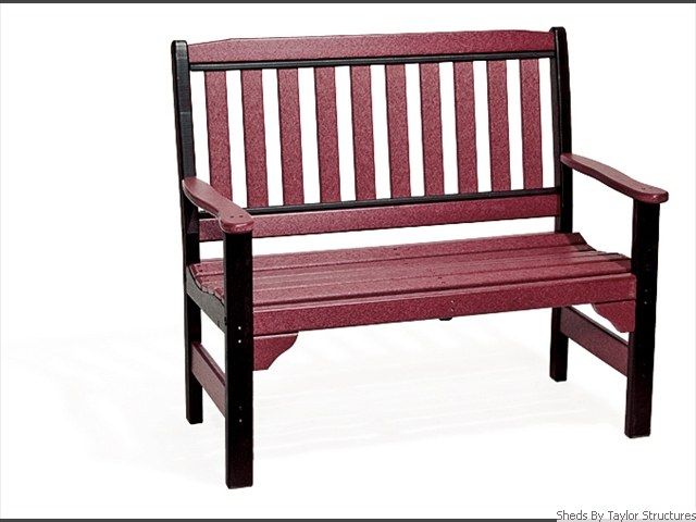 Englishgarden-bench-red-black